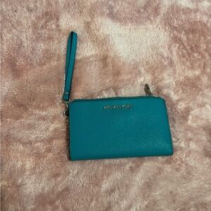 Michael Kors Turquoise Wristlet